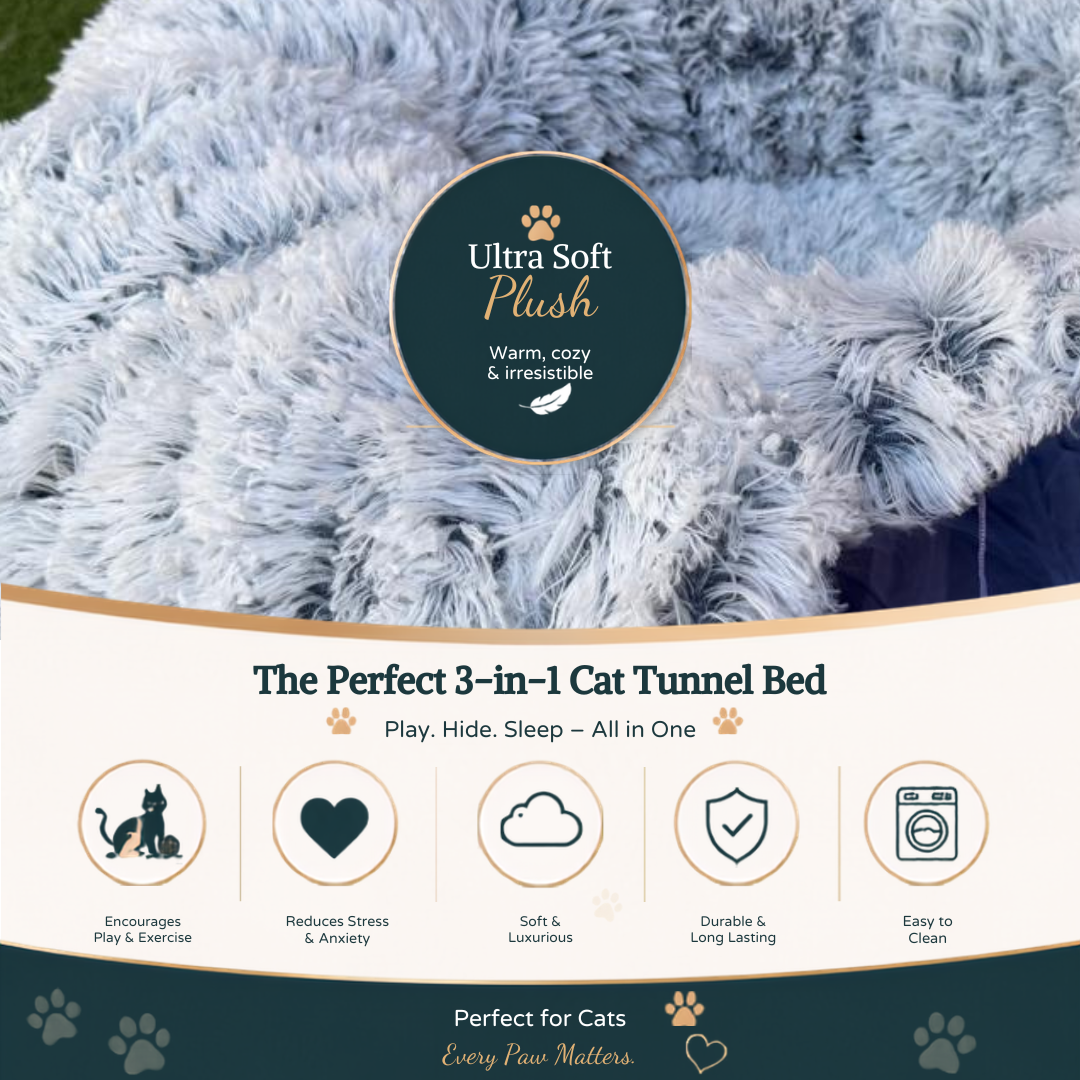 Perfect Paw™ Cozy Tunnel 3-in-1 Cat Tunnel Bed
