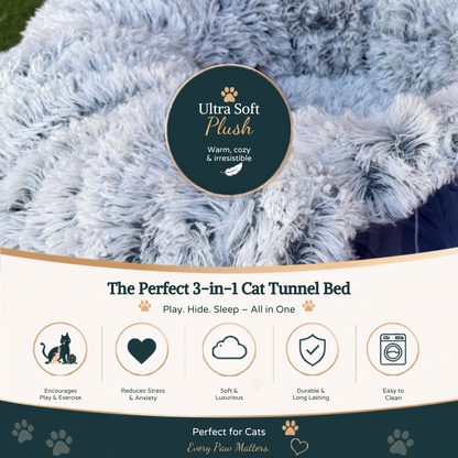 Perfect Paw™ Cozy Tunnel 3-in-1 Cat Tunnel Bed